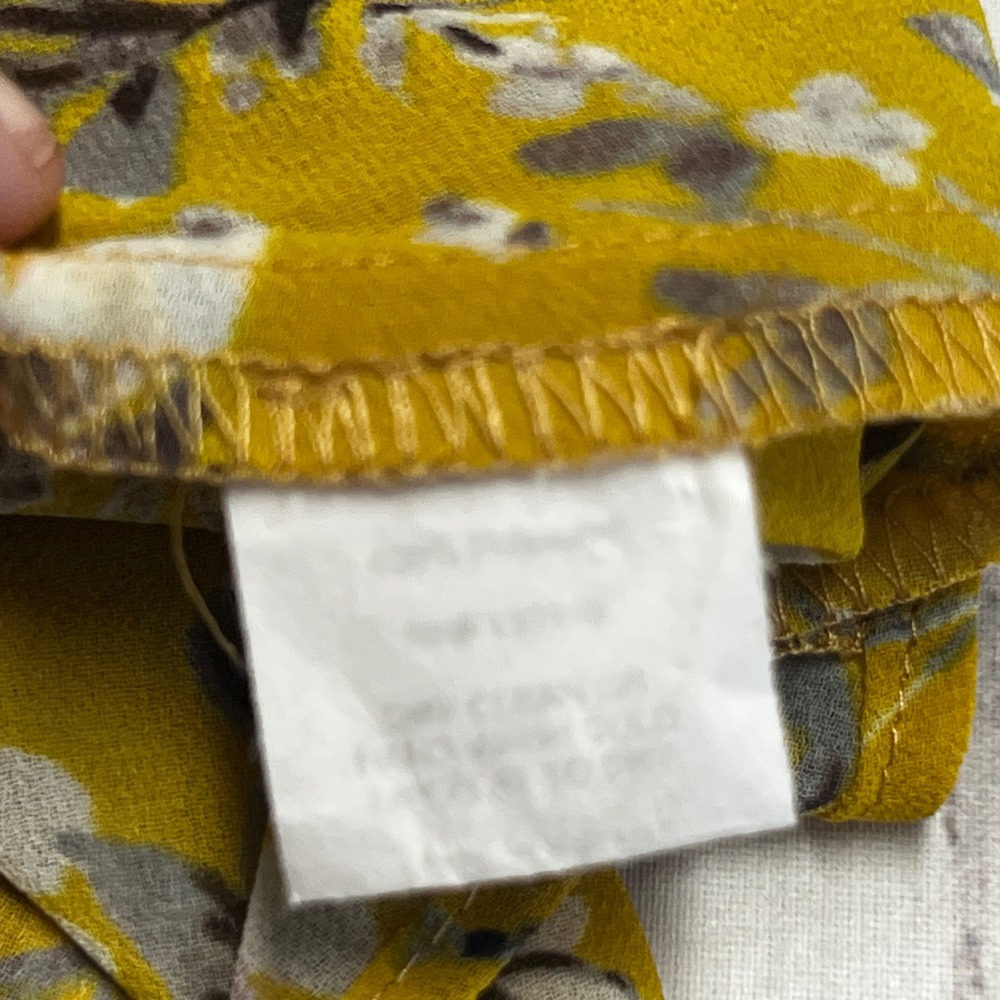 Show Me Your MUMU Floral Mini Dress Womens S Yellow V-Neck Ruffle Tie Waist - Picture 3 of 10